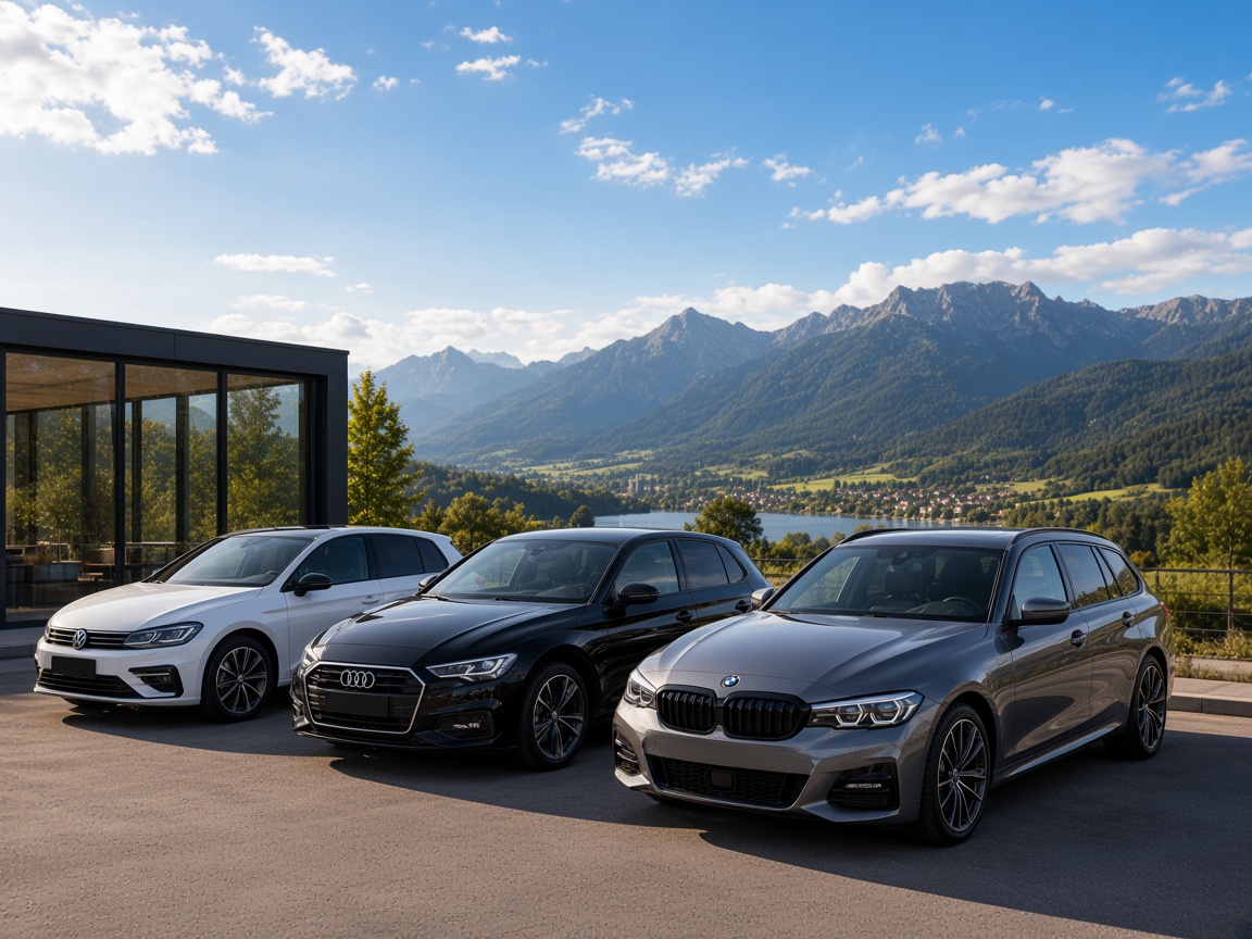 Autos vor der Bergkulisse des Kremstals